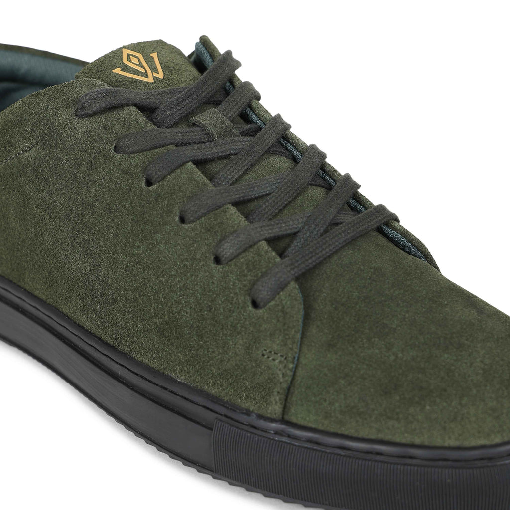 VVID DEODAR suede sneakers shown in olive green
