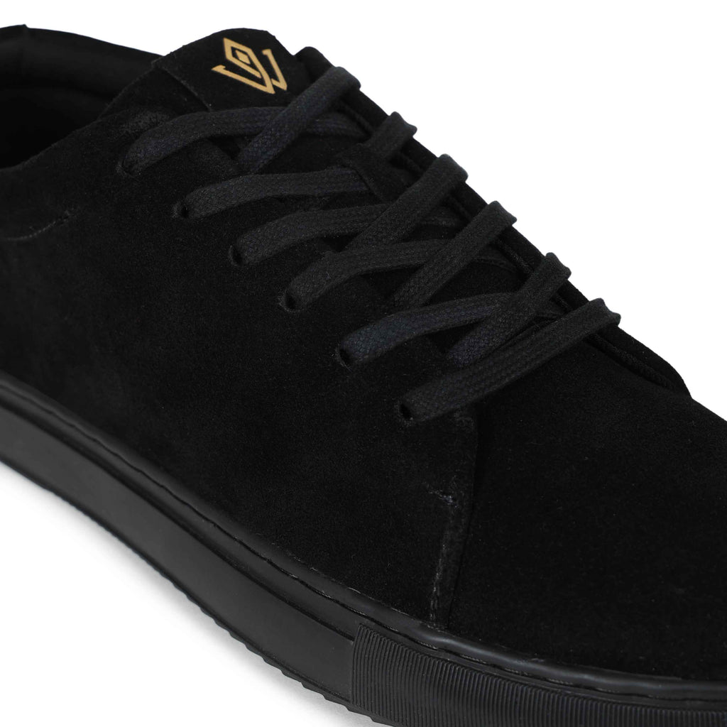 VVID KOHL suede leather shoes in triple black