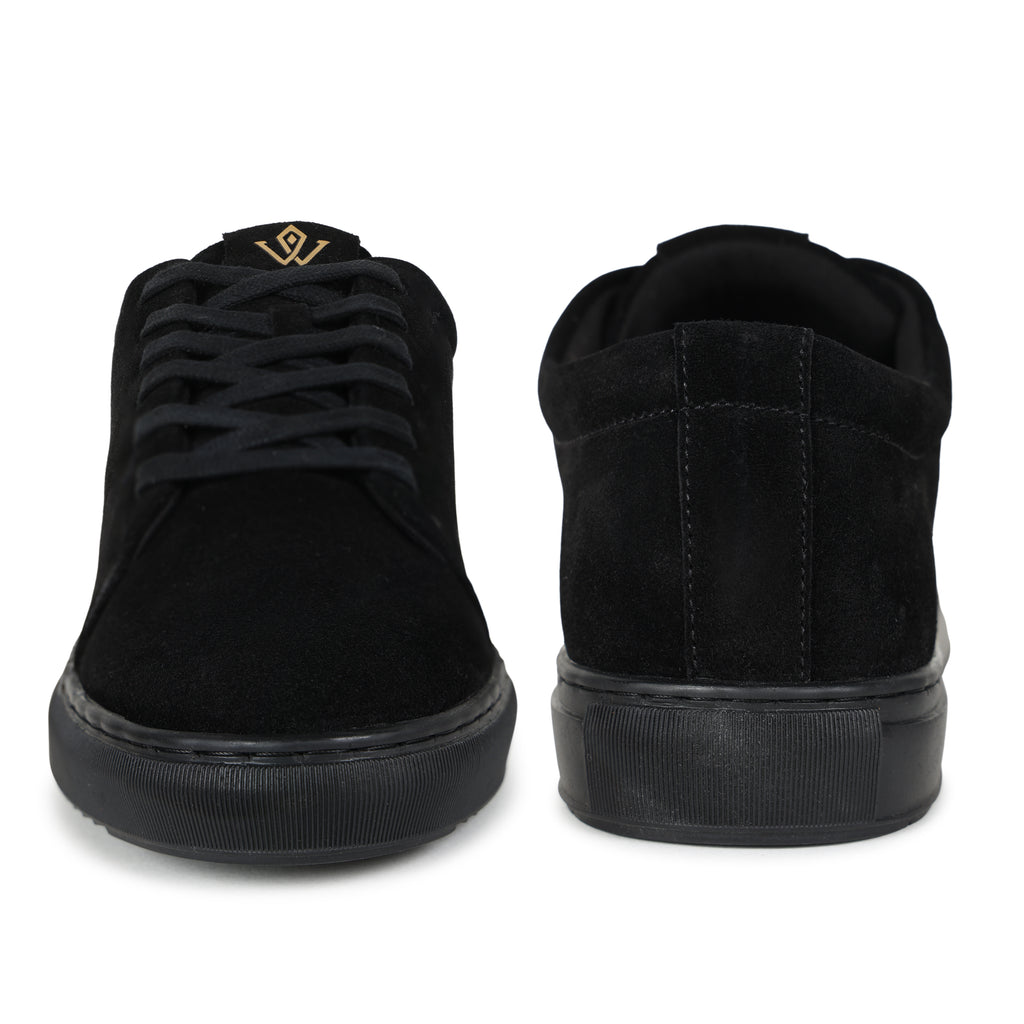 KOHL black suede sneakers, a limited run made by Indian artisans