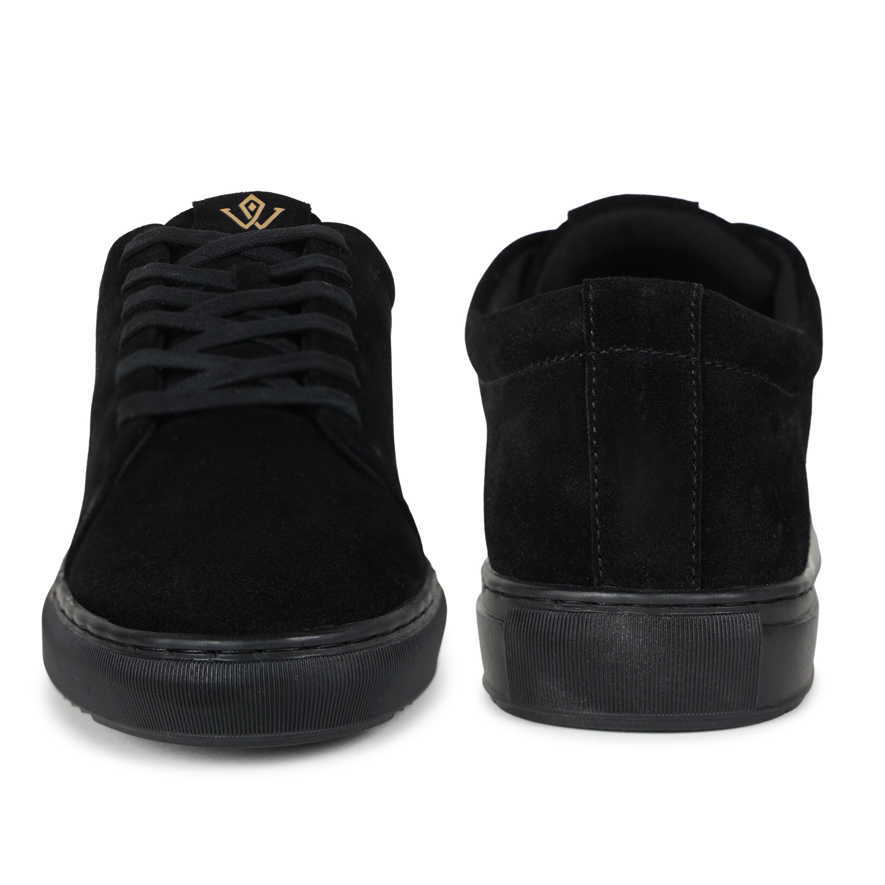 KOHL black suede sneakers, a limited run made by Indian artisans