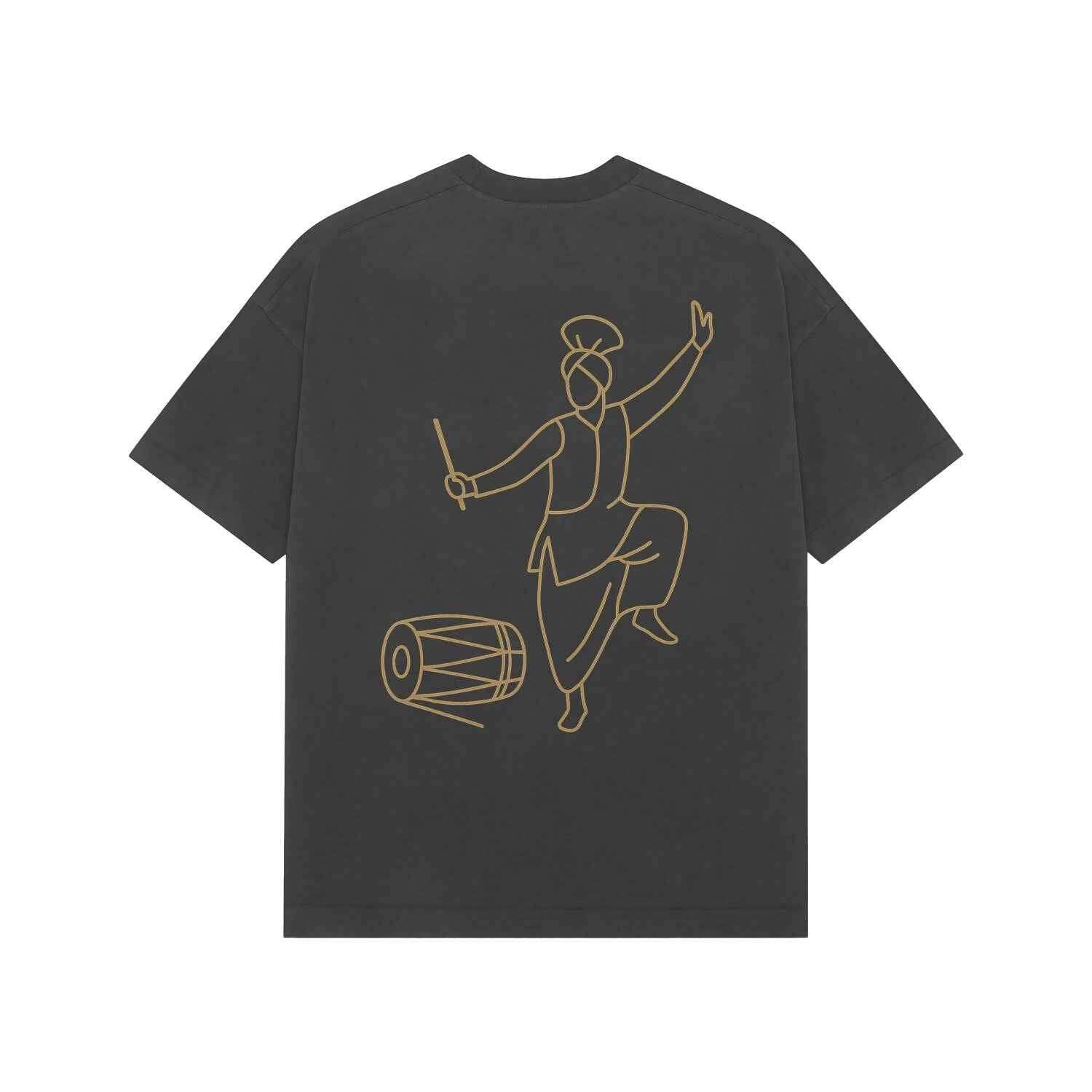 VVID Essentials – Punjab Bhangra Gold Line Art Oversized Premium Tee
