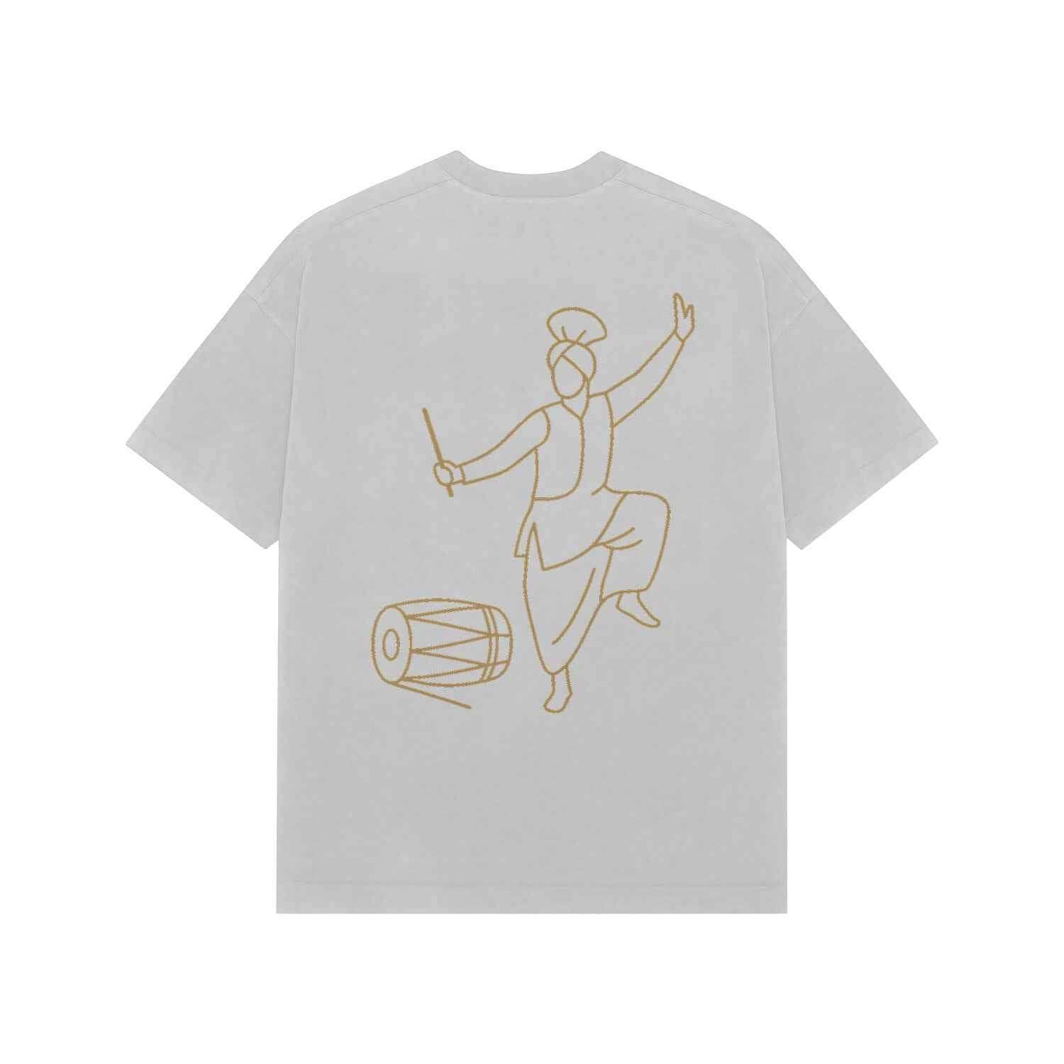 VVID Essentials – Punjab Bhangra Gold Line Art Oversized Premium Tee