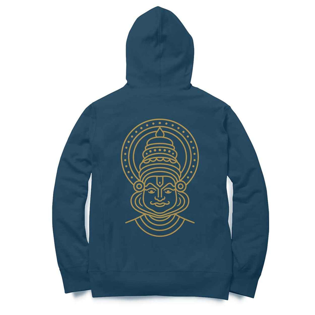 VVID Essentials – Kerala Kathakali Gold Line Art Oversized Hoodie