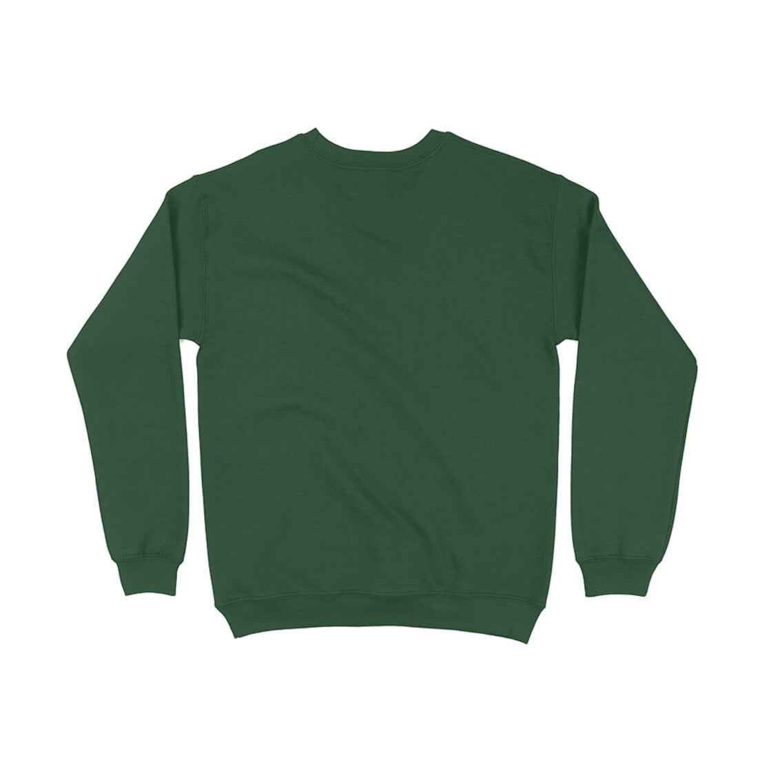 VVID Essentials dark green crewneck sweatshirt with warrior shield graphic on back. Cotton blend fleece.