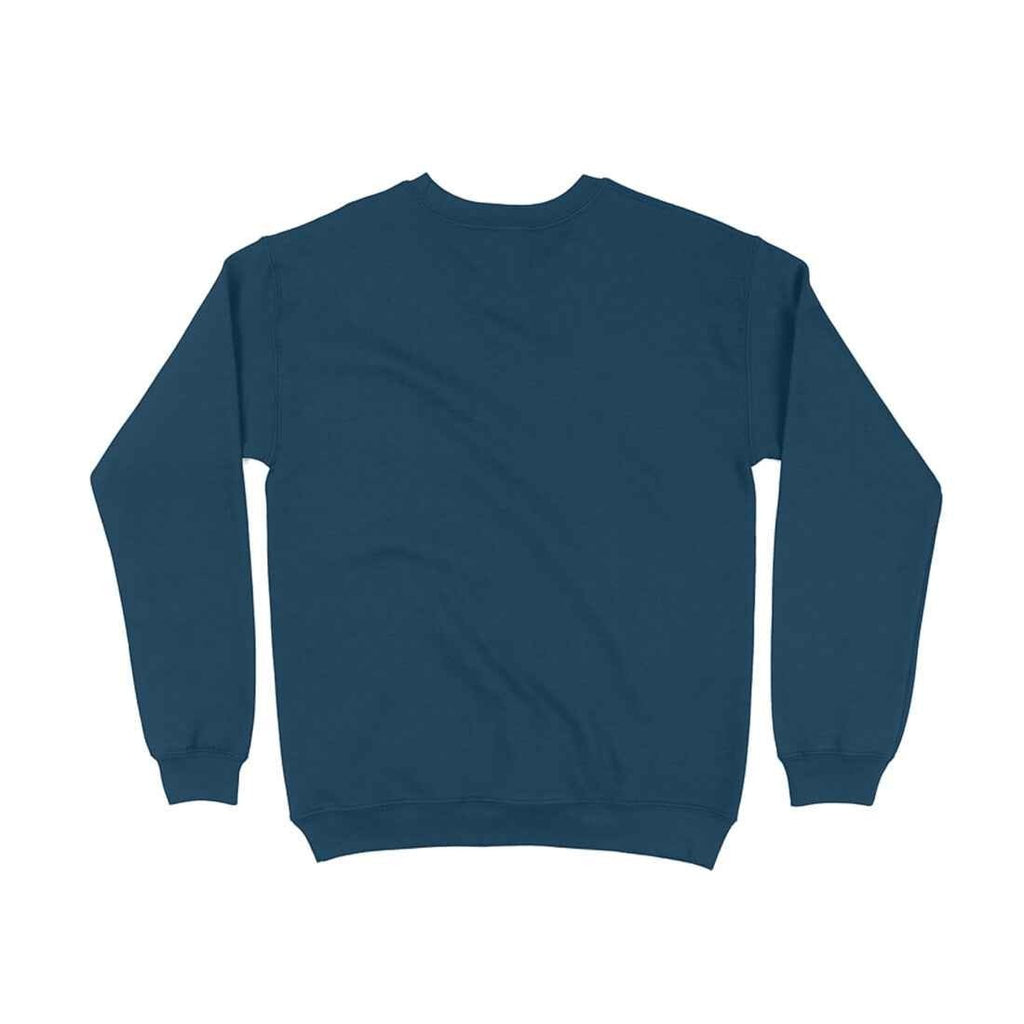 VVID Essentials Warrior Shield Sweatshirt in deep teal, heavyweight cotton blend fleece with ribbed cuffs and hem.