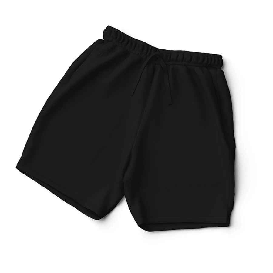 VVID - Indian Artisan Luxury Fashion House black essential shorts with drawstring waist