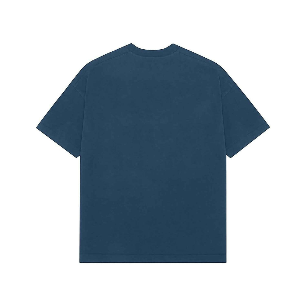 VVID Essential Oversized Tee in deep teal blue, made from premium cotton. Relaxed fit with short sleeves.