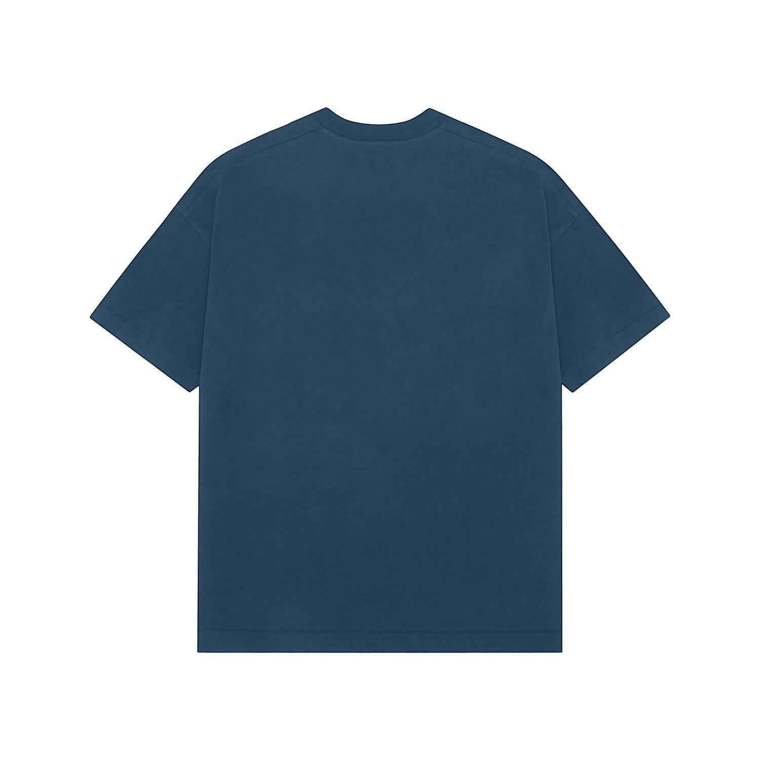 VVID Essential Oversized Tee in deep teal blue, made from premium cotton. Relaxed fit with short sleeves.